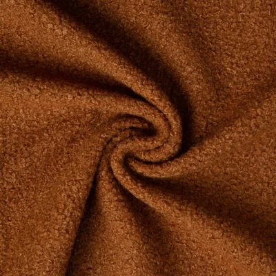 Tissu Bouclette Curly uni Marron - Par 10 cm