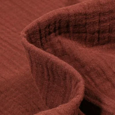 Tissu Double gaze de coton uni Marron foncé - Par 10 cm