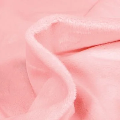 Tissu Minky Ultra doux Ras Rose poudré - Par 10 cm