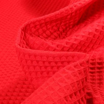 Tissu Nid d&#039;abeille Rouge Feu - Par 10 cm
