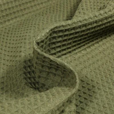 Tissu Nid d&#039;abeille Vert kaki - Par 10 cm