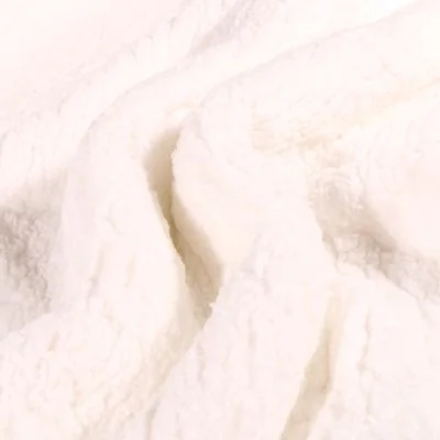 Tissu Fausse fourrure Sherpa Blanc - Par 10 cm