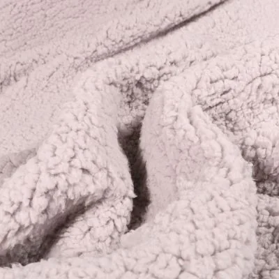 Tissu Fausse fourrure Sherpa Gris clair - Par 10 cm