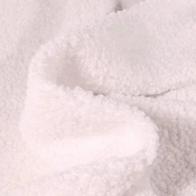 Tissu Fausse fourrure Teddy Bouclettes Camille Blanc - Par 10 cm