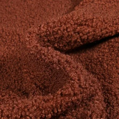 Tissu Fausse fourrure Teddy Bouclettes Camille Cacao - Par 10 cm