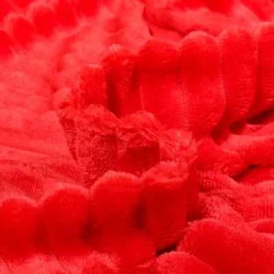 Tissu Minky Ultra doux côtelé Rouge - Par 10 cm
