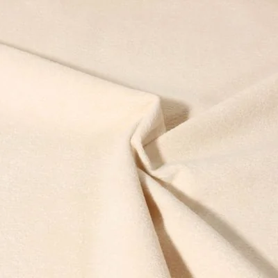 Tissu Velours d&#039;ameublement texturé Genova uni  Ecru - Par 10 cm