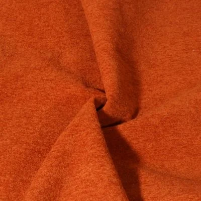 Tissu Velours d&#039;ameublement texturé Genova uni  Orange - Par 10 cm