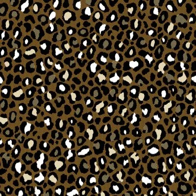 Tissu Jacquard léopard sur fond Marron - Par 10 cm