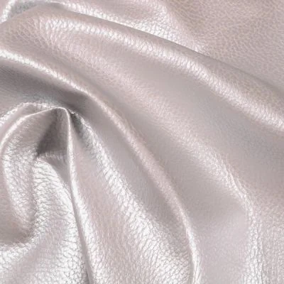 Simili cuir d&#039;ameublement uni Argent - Par 50 cm