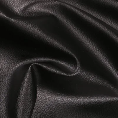 Simili cuir d&#039;ameublement uni Noir - Par 50 cm