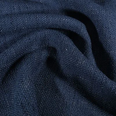 Tissu d&#039;ameublement Normandie uni Bleu marine - Par 10 cm