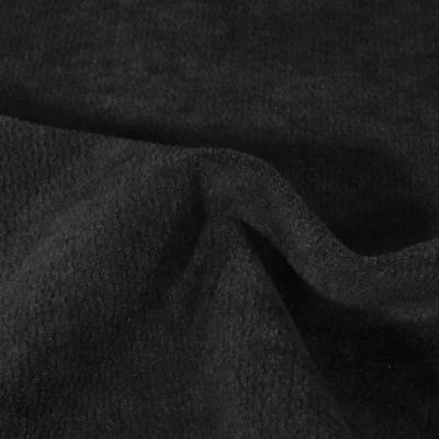 Tissu Jacquard d&#039;ameublement Ultraclean uni Noir - Par 10 cm