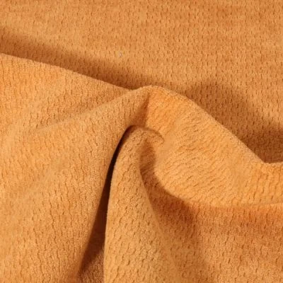Tissu Jacquard d&#039;ameublement Ultraclean uni Ocre - Par 10 cm