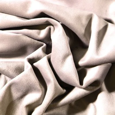 Tissu Velours d&#039;ameublement uni souple Gris - Par 10 cm