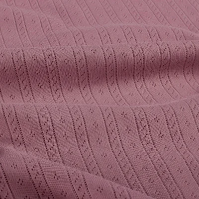 Tissu Jersey Coton ajouré Camille uni Mauve - Par 10 cm