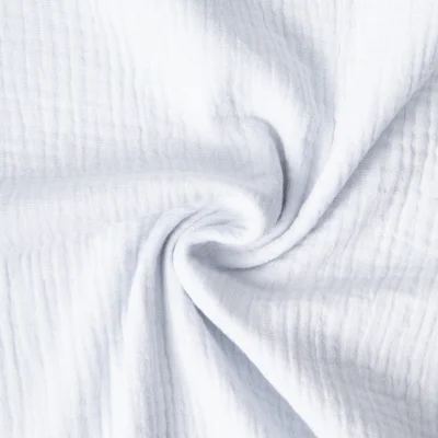 Tissu Double gaze de coton uni Bleu ciel - Par 10 cm