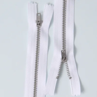 Fermeture métal non séparable Blanc - 12 cm