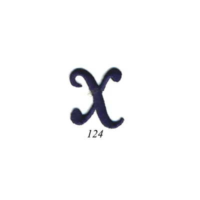 Ecusson Thermocollant Lettre Calligraphie Anglaise &quot;X&quot; Marine