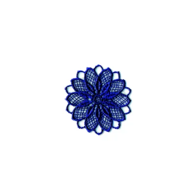 Ecusson Thermocollant Fleur Effet Dentelle Bleue
