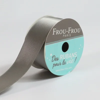 Bobinette Ruban Satin double face Frou-Frou Ciel d&#039;orage - 25 mm x 5 mètres