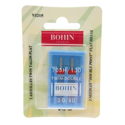 Aiguilles Machine Bohin Spéciales Double N°80 x2