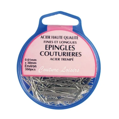 Epingles couture nickelles extra-Iongues ±360 / 25g - 30 xO.6mm