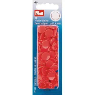 Prym 30 Boutons pression Color Snaps rouge 12,4 mm