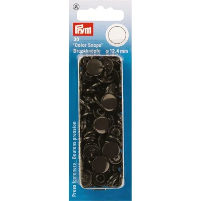 Prym 30 Boutons pression Color Snaps brun foncÃ© 12,4 mm