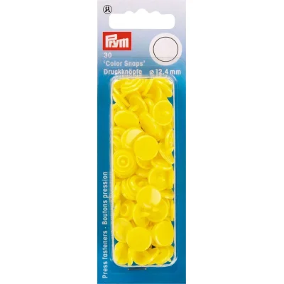 Prym 30 Boutons pression Color Snaps jaune clair 12,4 mm