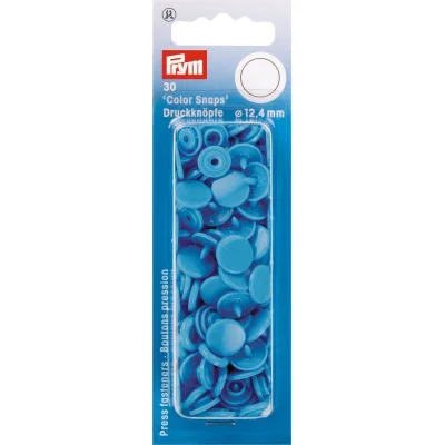 Prym 30 Boutons pression Color Snaps bleu d acier 12,4 mm