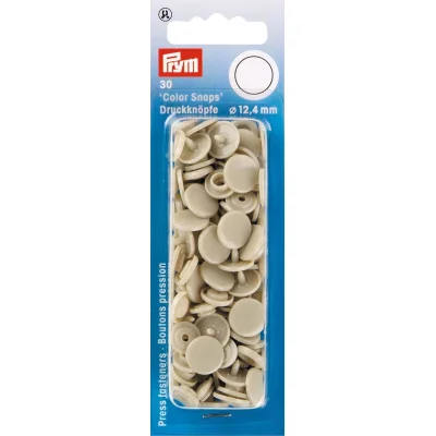 Prym 30 Boutons pression Color Snaps beige 12,4 mm