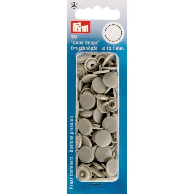 Prym 30 Boutons pression Color Snaps gris 12,4 mm