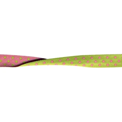 Galon 10 mm Vert Pois Recto Verso Rose x1m