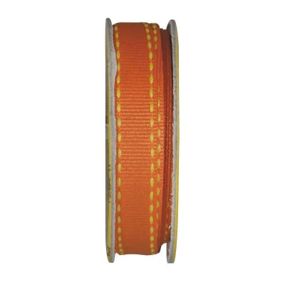Ruban surpiqué Orange Safran - bobinette 2m