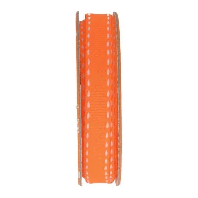 Ruban surpiqué Orange Flashy - bobinette 2m