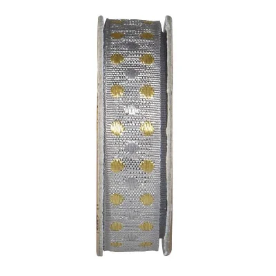 Ruban pois Argent - bobinette 2m