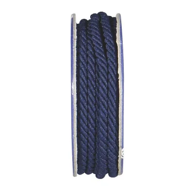 Cordon torsadé Bleu nuit - bobinette 2m