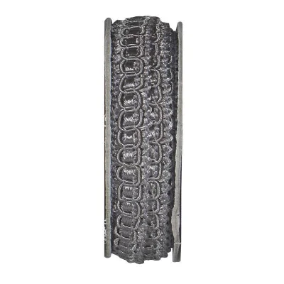 Ruban épi lurex Gris pierre - bobinette 2m