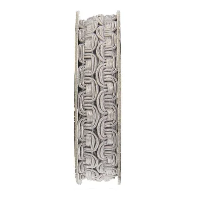 Galon brocart vague Gris clair - bobinette 2m