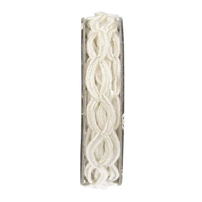 Cordon forme chaine Ecru - bobinette 2m
