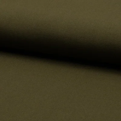 Tissu Coton Sergé d&#039;ameublement uni Kaki - Par 10 cm