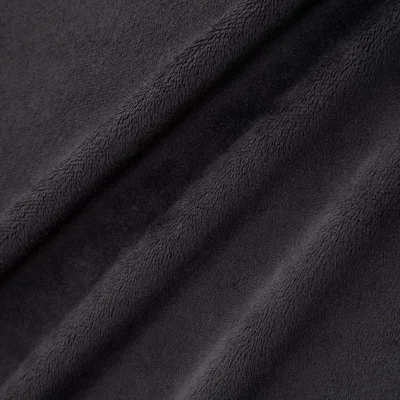 Tissu Minky Ultra doux Ras Noir x10cm