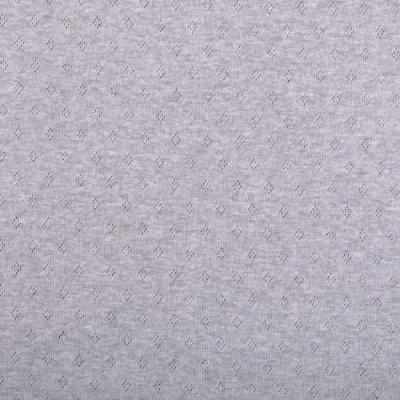 Tissu Jersey Coton ajouré uni Gris chiné - Par 10 cm