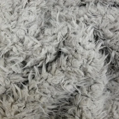 Tissu Fausse fourrure longs poils Gris clair - Par 10 cm
