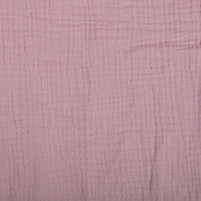Tissu Double gaze de coton uni Vieux rose - Par 10 cm