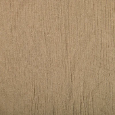 Tissu Double gaze de coton uni Beige foncé - Par 10 cm
