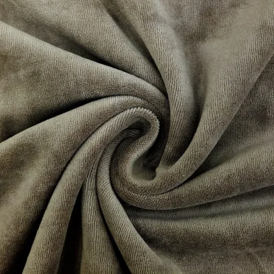 Tissu Jersey Velours tout doux Taupe x10cm
