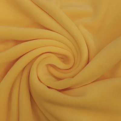 Tissu Jersey Velours tout doux Jaune poussin x10cm
