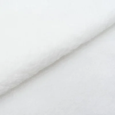 Tissu Doudou uni Blanc x10cm